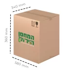 קרטון גדול חד גלי 58/36/34